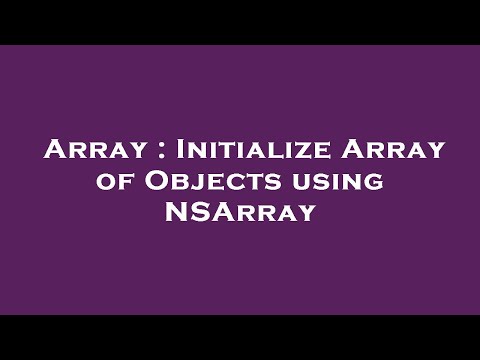 Array : Initialize Array of Objects using NSArray