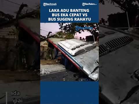 PARAH Kecelakaan Maut Bus Eka Cepat Vs Sugeng Rahayu di Ngawi, Kondisi Ringsek Parah