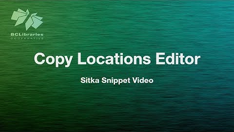 Sitka Snippet Video - Copy Locations Editor