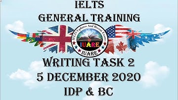 5 December 2020 IELTS / Writing Task 2 / General Training / Exam Review / INDIA