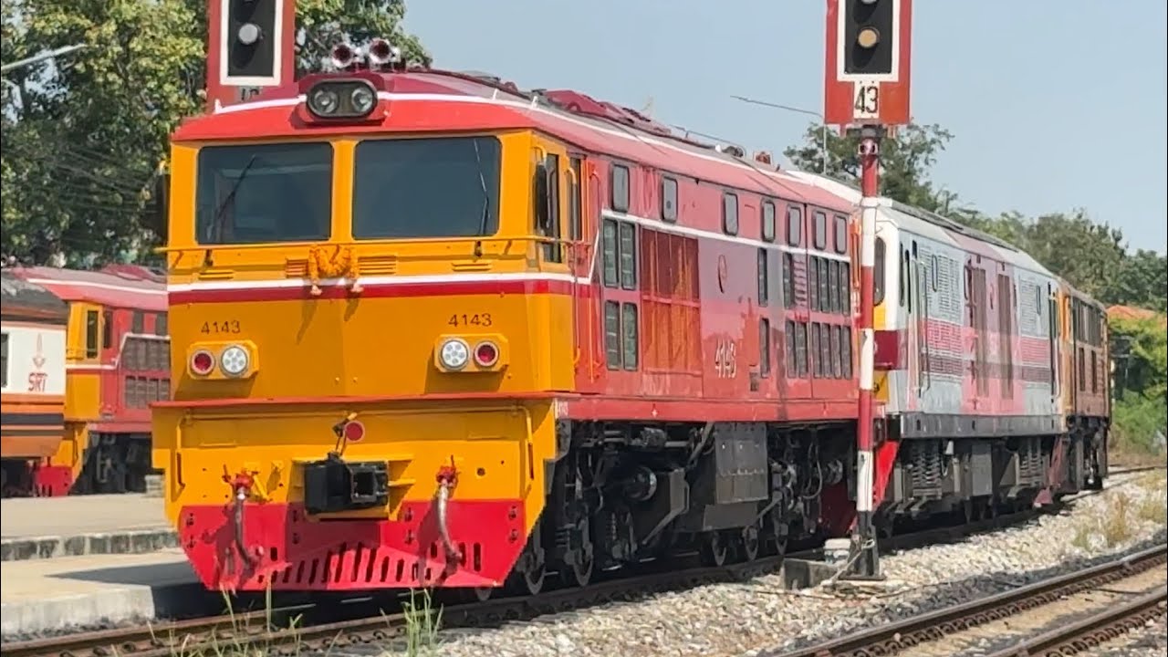 SRT: ออกมาเสริมทัพอีกคัน !!! ALSTHOM 4143 ออกวาระมาสีสดใหม่ พามาชมรถไฟยามบ่ายที่ชุมทางบางซื่อ
