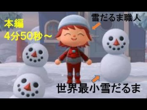 あつ森 本編4 50 世界最小 雪だるま職人によるカンペキな雪だるまづくり実践 あつまれどうぶつの森 Youtube