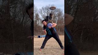 Freestyle disc dog practice with Suzi! #dogtricks #frisbeedog #dogshorts