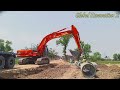 Heavy Excavator Job | Sewer Pipe Unloading in Action 🚧