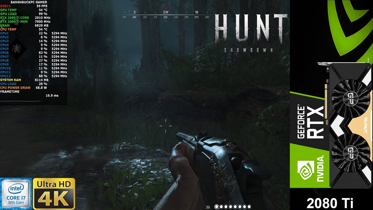 Hunt Showdown Max Settings 4K | RTX 2080 Ti | i7 8700K 5.3GHz