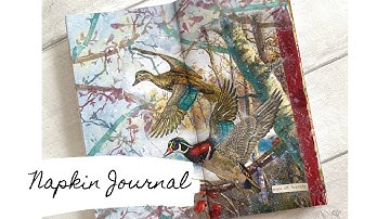 Mixed Media Art Journal with Napkins - EASY with few supplies for BEGINNERS!