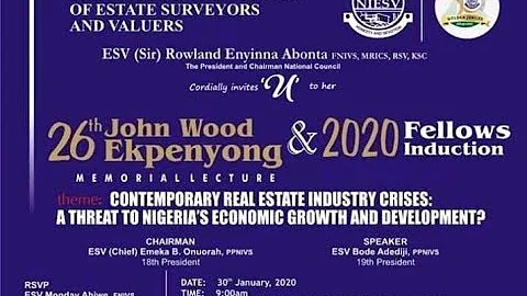 26TH JOHN WOOD EKPENYONG & 2020 FELLOWS INDUCTION