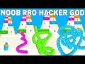 NOOB VS PRO VS HACKER VS GOD   in SNAKE RACE 3D