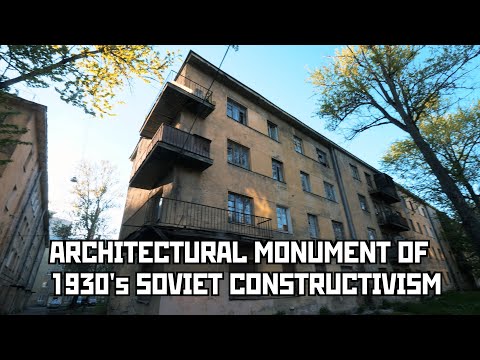 Awesome Architectural Monument of 1930&rsquo;s Soviet Constructivism (40th Block) in St Petersburg, Russia