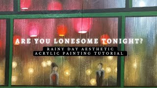 RAINY DAY, FOGGY WINDOW AESTHETIC | ACRYLIC PAINTING TUTORIAL