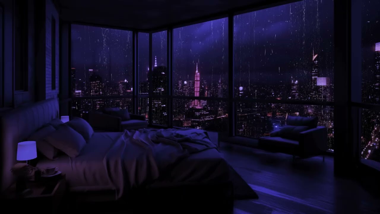 Lluvia en tu ventana 🌧️ Ambiente acogedor en el dormitorio para una relajación instantánea