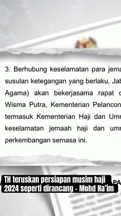 Kerajaan akan bekerjasama rapat dengan Kementerian Haji dan Umrah Arab Saudi. #AWANInews