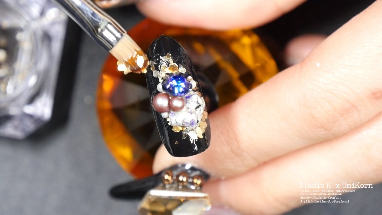 UniKorn 獨角獸專業美甲教學 韓國大理石粉運用 Marble Glitter Step by Step Tutorial