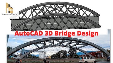 Bridge design in AutoCAD |How to draw 3D bridge in AutoCAD|BijuliBazar 3D Arch-Bridge AutoCAD Design