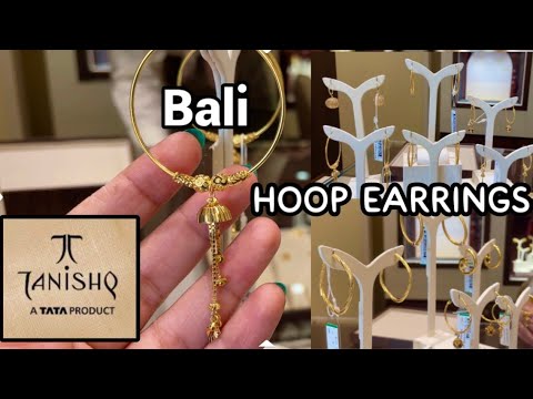 Tanishq Gold Bali Designs With Price/Latest Gold Hoop Earrings /light weight earrings/deeya/Hindi