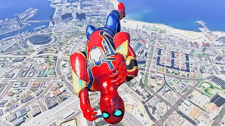 GTA 5 Iron Spiderman No Seatbelt Car Crashes - Spider-Man Ragdolls Compilation ep 12