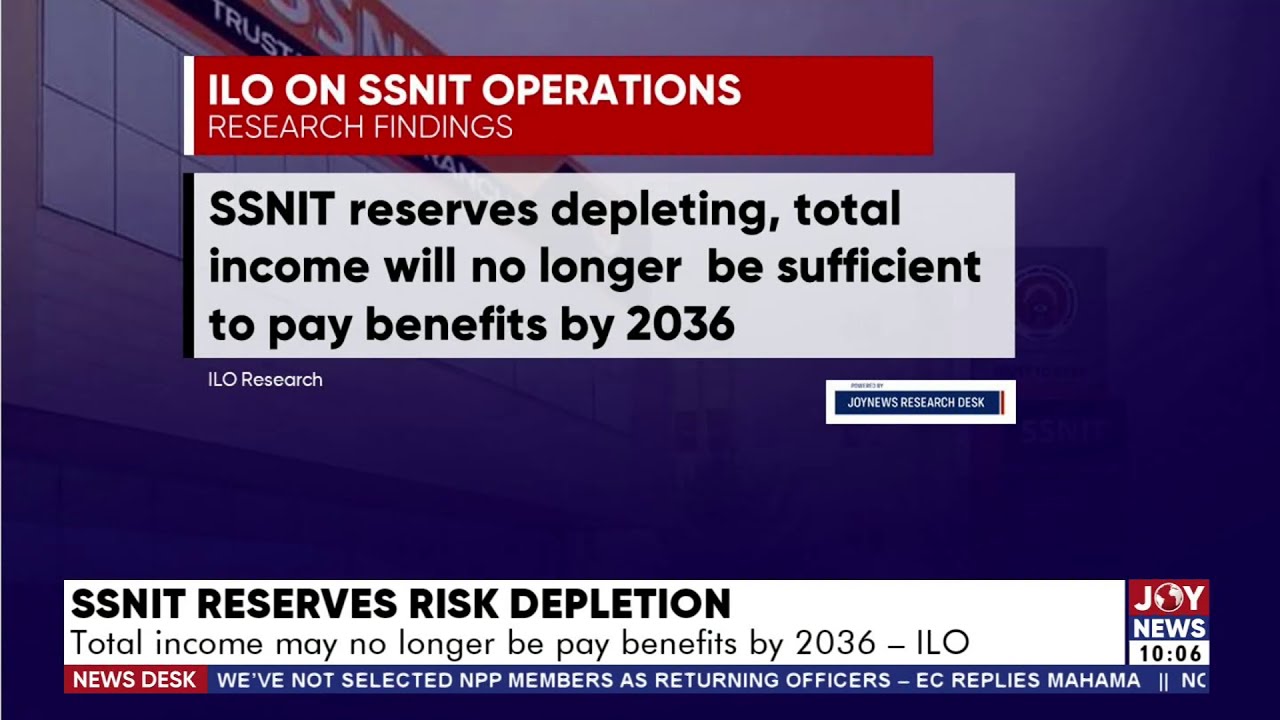 SSNIT Reserves Risk Depletion: Total income may no longer be pay benefits  by 2036 - ILO |News Desk - YouTube