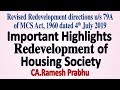 Important Highlights Redevelopment of Housing Society : CA.Ramesh Prabhu