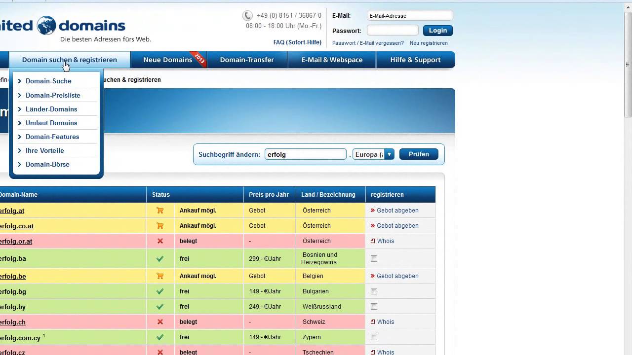 Domain registrieren bei United Domains - YouTube
