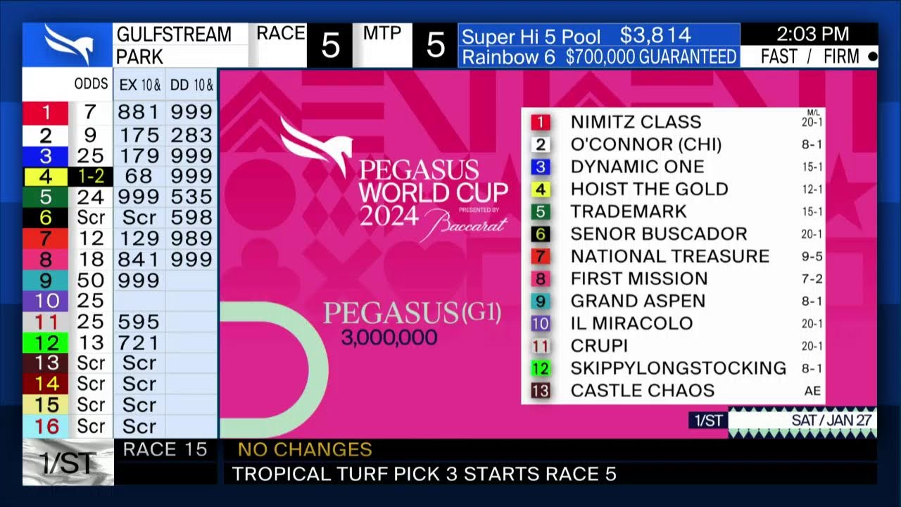 2025 Pegasus World Cup Post Position Draw YouTube