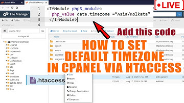 [🔴LIVE] How to set default TimeZone via htaccess in cPanel?
