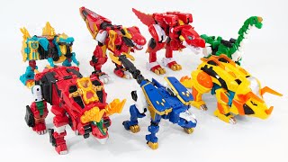 Super10 Tyrannus Spinos TriHorn DinoTrainer Tyranno Triceratops Ankylo Brachiosaurus Transformation