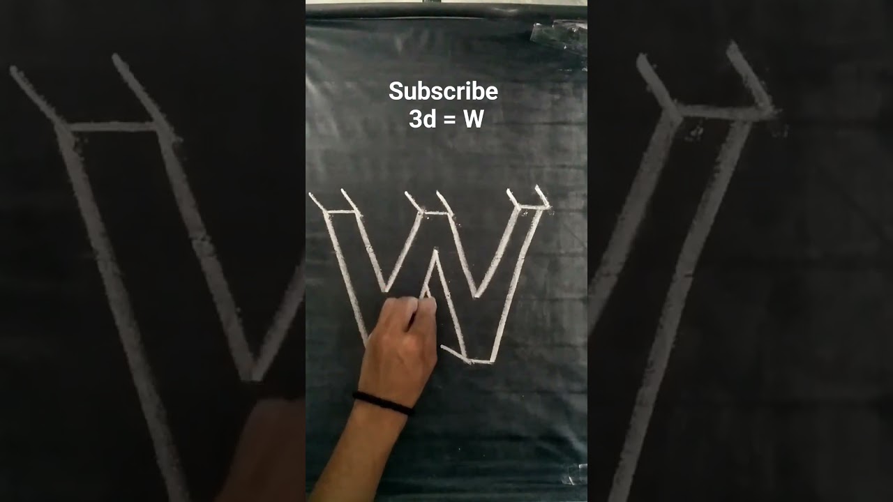 How to draw 3d letter W 