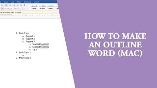 Microsoft Word for MAC How to Make an Outline for a Paper