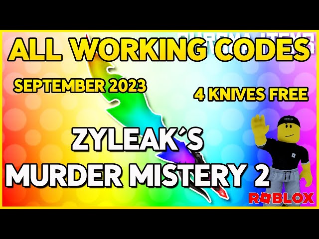 Murder Mystery 2 Codes September 2023 