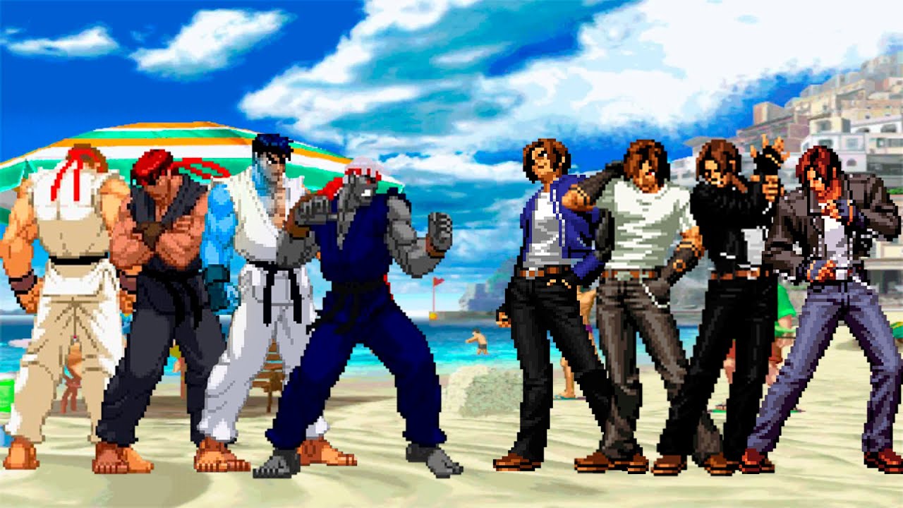 [KOF Mugen] Ryu Team vs Kyo Kusanagi Team - YouTube