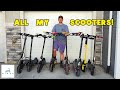 Scooter Check! Looking At All My Electric Scooters + Garage Tour