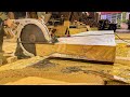 Ingenious Woodworking Workers Techniques & Skills // Making An Extremely Giant Table From Monolithic