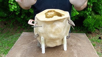 How to prevent air bubbles when casting concrete statuary