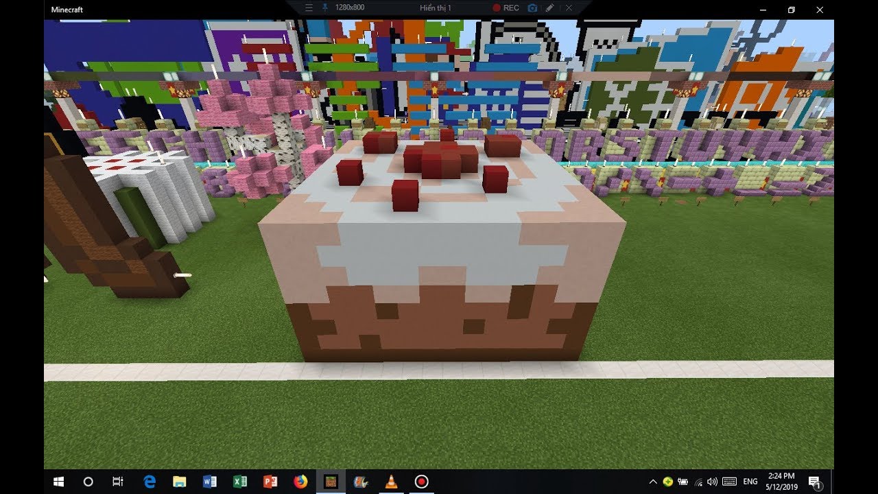 Bánh sinh nhật Minecraft đẹp cho bé trai ấn tượng 7085 Anniversary cake cake