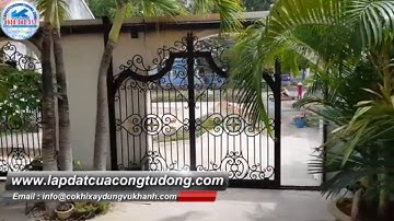 ✅ Lắp đặt cổng lùa ray treo, mở tự động, tại Bà Rịa [Lắp đặt cửa cổng tự động]