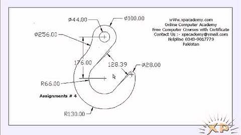 Assignments 4 in AutoCAD Urdu Tutorials wWw.xpacademy.com