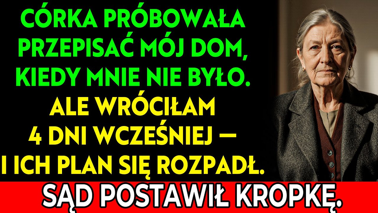 Córka chciała przepisać mój dom na siebie podczas nieobecności, lecz wyrok sądu odmienił jej życie..