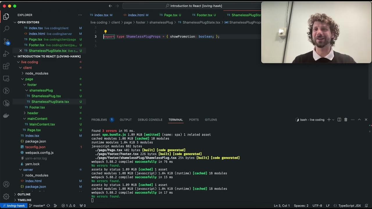 Introduction to React - lecture 3 - props and component hierarchy - YouTube