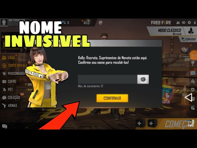 Free Fire: como adicionar letras invisíveis ao nome ou nick do