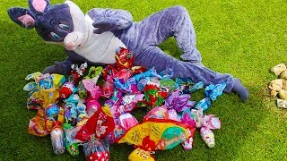 Coelho Da Páscoa Escondendo Ovos De Páscoa - Jéssica Godar E Laurinha E Helena