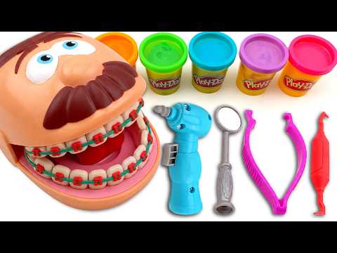 Learn Colors and Put Braces on Teeth with Play-Doh | Preschool Toddler Learning Video