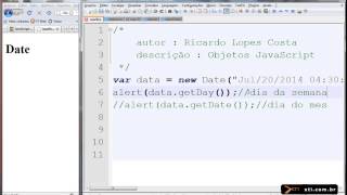 Universidade XTI - Curso Online JavaScript - Aula 30 - Objeto Date