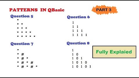 Patterns in QBasic (Part 3)| Pattern Programs in QBasic|