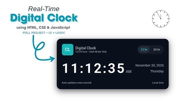 Build a Digital Clock Using HTML CSS JavaScript | Real-Time Clock Tutorial