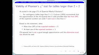 Pearson's chi-square test (part 3: validity of Pearson’s chi-square test)