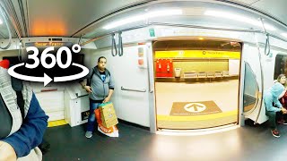 Walking Tour in Brazilian Subway in 360º | BRAZILIAN DRIVERLESS AUTOMATIC TRAIN - Yellow line SP