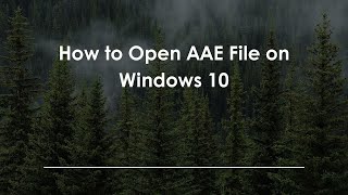 How to Open AAE File on Windows 10