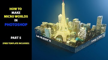 How to Make Microworlds in Photoshop || Glowing #Eiffel Tower Microworld || Speed Art