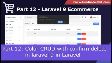 Laravel 9 Ecommerce - Part 12: Color CRUD with confirm delete in laravel 9