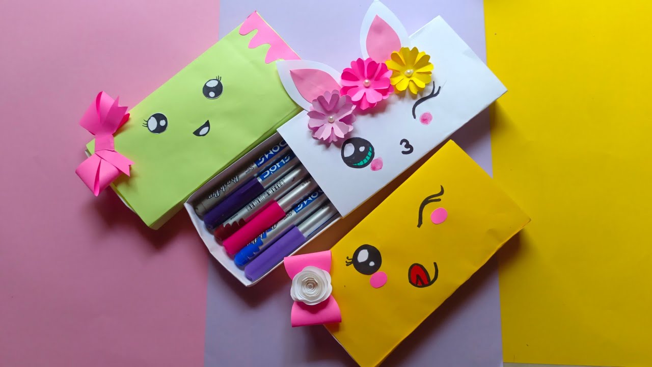 how-to-make-a-paper-pencil-box-diy-paper-pencil-box-idea-easy